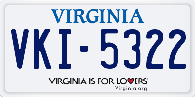 VA license plate VKI5322