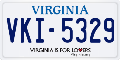 VA license plate VKI5329