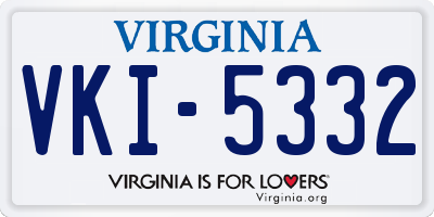 VA license plate VKI5332