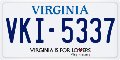 VA license plate VKI5337