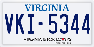 VA license plate VKI5344