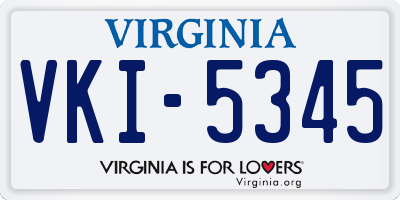 VA license plate VKI5345