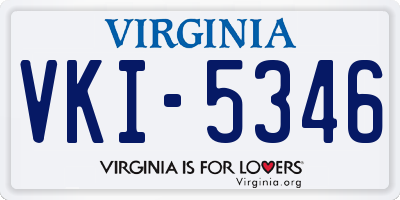 VA license plate VKI5346