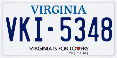 VA license plate VKI5348