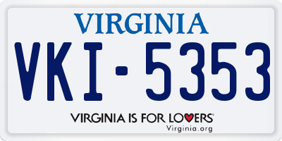 VA license plate VKI5353