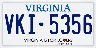 VA license plate VKI5356