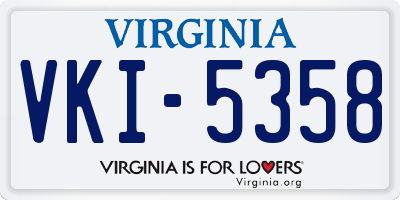 VA license plate VKI5358