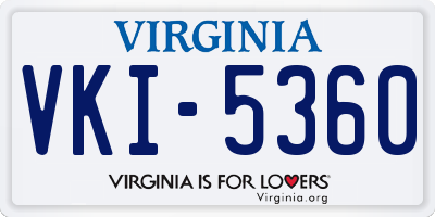 VA license plate VKI5360