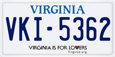 VA license plate VKI5362