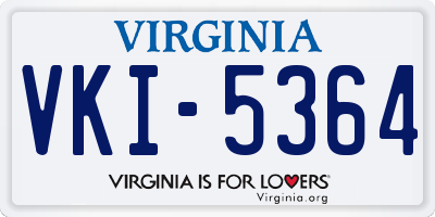VA license plate VKI5364
