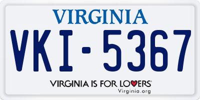VA license plate VKI5367