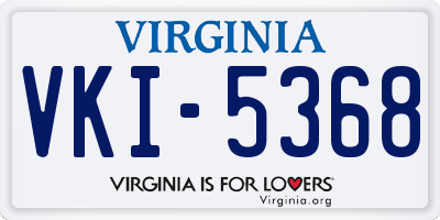 VA license plate VKI5368