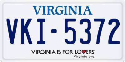 VA license plate VKI5372