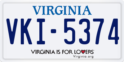 VA license plate VKI5374