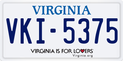 VA license plate VKI5375