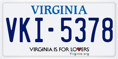 VA license plate VKI5378