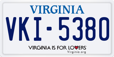 VA license plate VKI5380