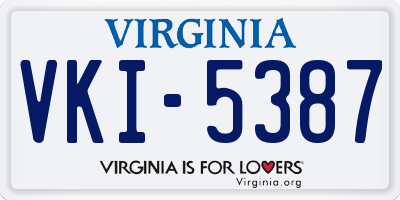 VA license plate VKI5387