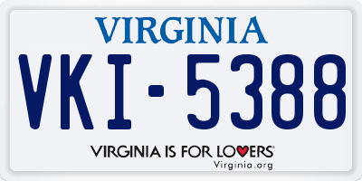 VA license plate VKI5388