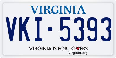 VA license plate VKI5393