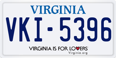 VA license plate VKI5396