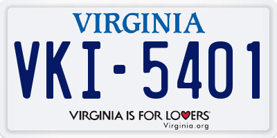 VA license plate VKI5401