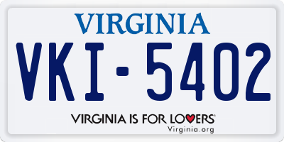 VA license plate VKI5402