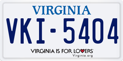 VA license plate VKI5404