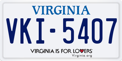 VA license plate VKI5407