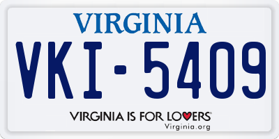 VA license plate VKI5409