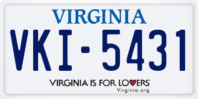 VA license plate VKI5431