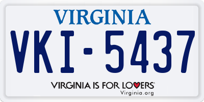 VA license plate VKI5437