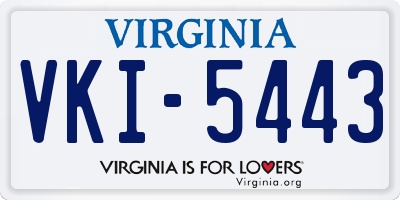 VA license plate VKI5443