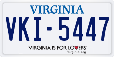 VA license plate VKI5447