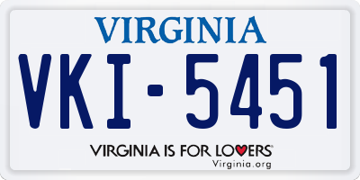 VA license plate VKI5451