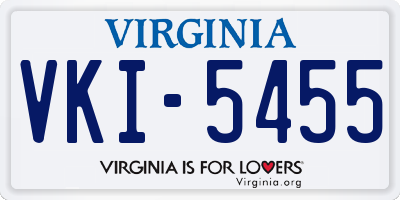 VA license plate VKI5455