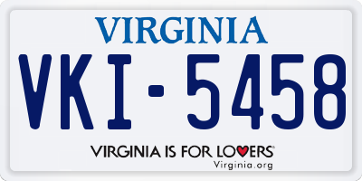 VA license plate VKI5458