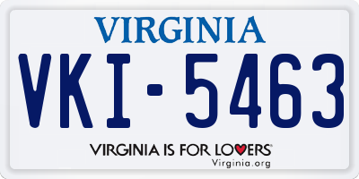 VA license plate VKI5463