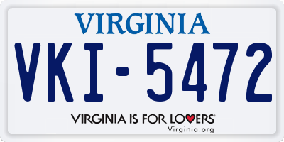VA license plate VKI5472
