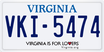VA license plate VKI5474