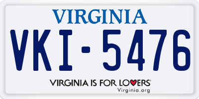 VA license plate VKI5476