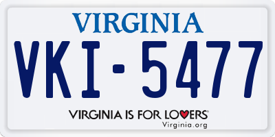VA license plate VKI5477