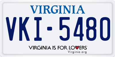 VA license plate VKI5480