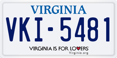 VA license plate VKI5481