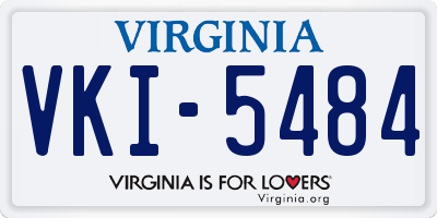 VA license plate VKI5484