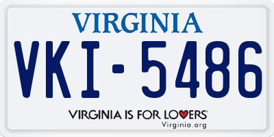 VA license plate VKI5486