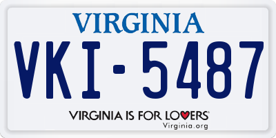 VA license plate VKI5487