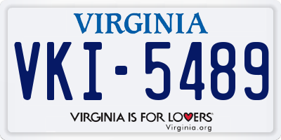 VA license plate VKI5489