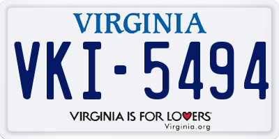 VA license plate VKI5494