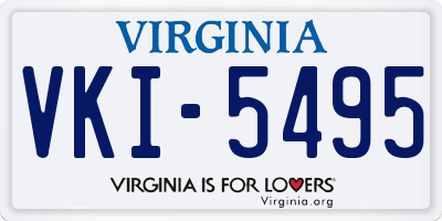 VA license plate VKI5495